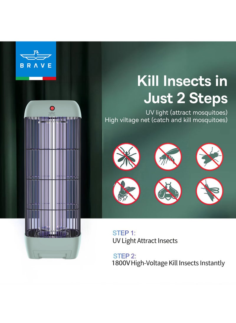Brave Insect Killer Electric Bug Zapper with 15W UV Lamp – Powerful Mosquito Killer Lamp, Fly Trap, Pest Repellent Light for Indoor & Outdoor Use – Safe & Quiet Operation for Home, Kitchen, Bedroom, Office, Garden, Patio, Restaurant – Anti-Mosquito Insect Trap Device (Green)  - Image 3