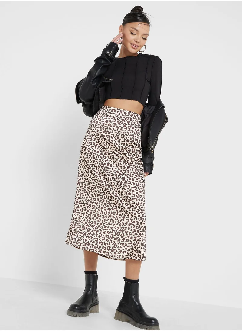 جينجر Seam Detail Cropped T-shirt