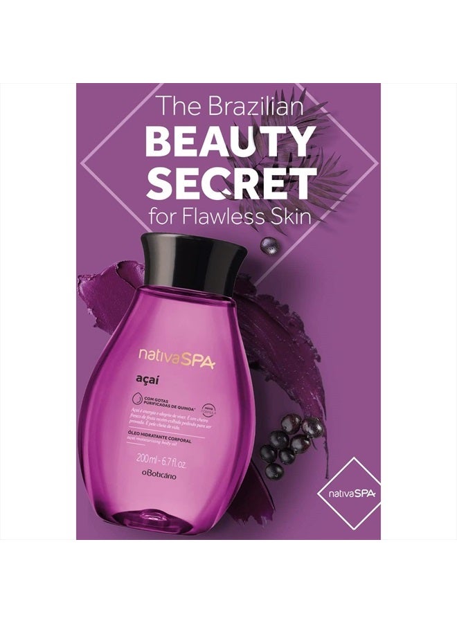 NATIVA SPA O BOTICÁRIO Nativa SPA by O Boticário, Açaí Body Oil, Scented Moisturizer, 6.8 Ounce - Image 2