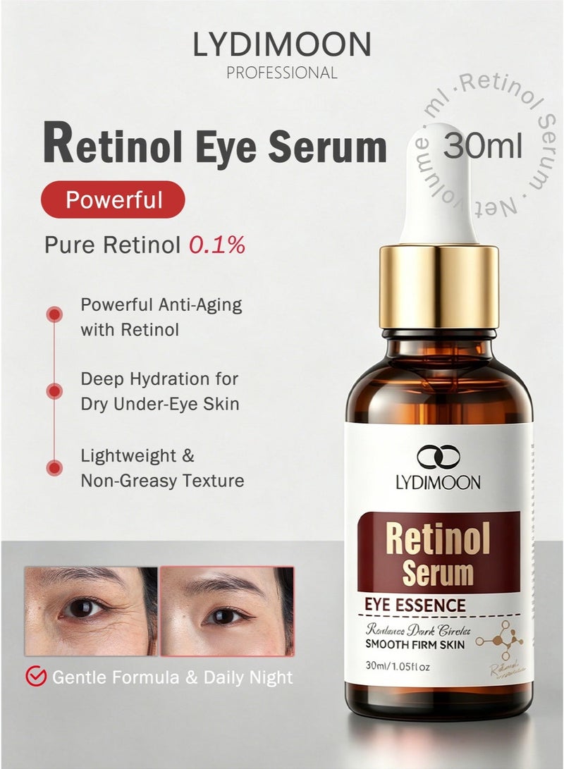 LYDIMOON Retinol Eye Essence Serum Deep Hydrating Anti‑Wrinkle Firming Eye Care for Fine Lines Crow’s Feet & Dull Skin - Image 1