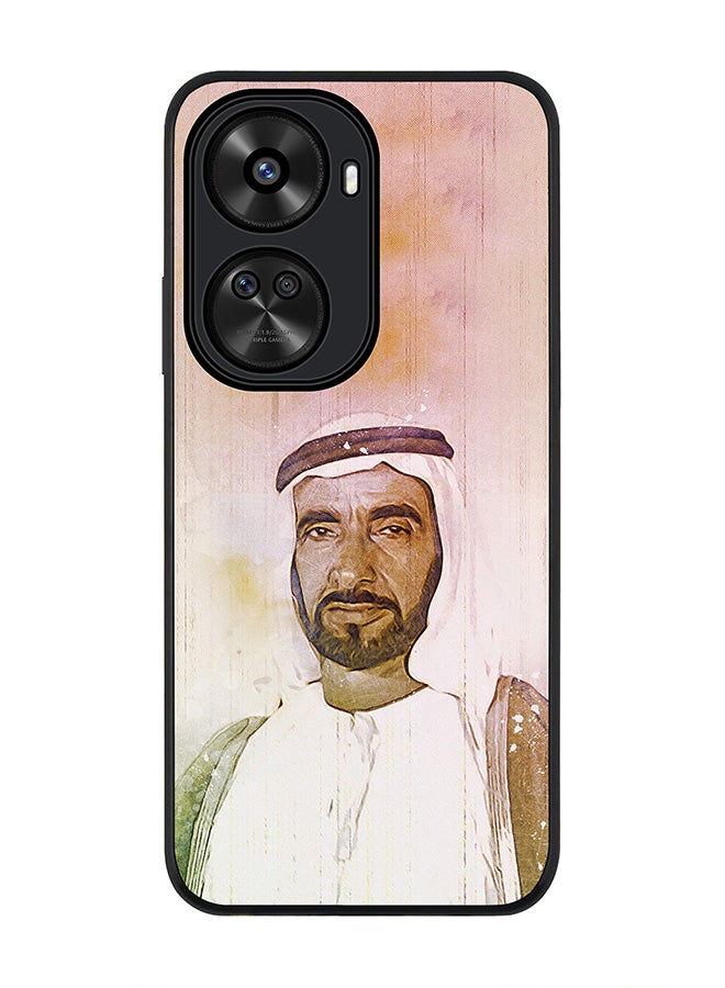Stylizedd Rugged Black edge case for Huawei nova 12 SE / Huawei nova 11 SE 4G, Slim fit Case Flexible Anti Drop TPU Gel Thin Cover -  The Wise Sheikh Zayed - Image 1