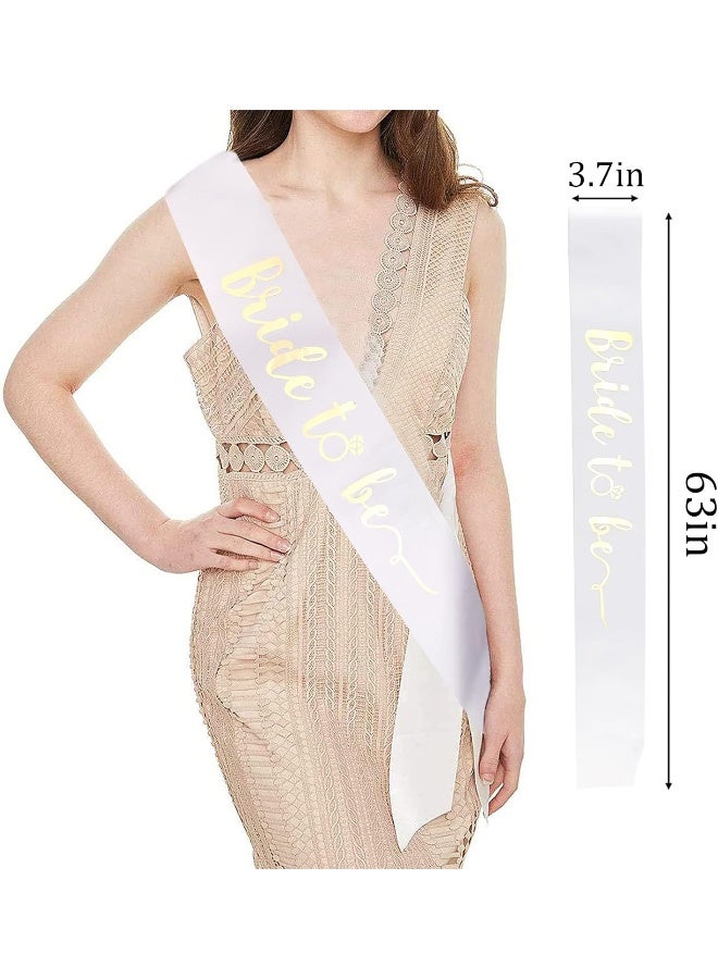 CIEHER CIEHER Crystal Crown + Bride to Be Sash + Veil Set, Bachelorette Party Bridal Shower Decorations  - Image 3
