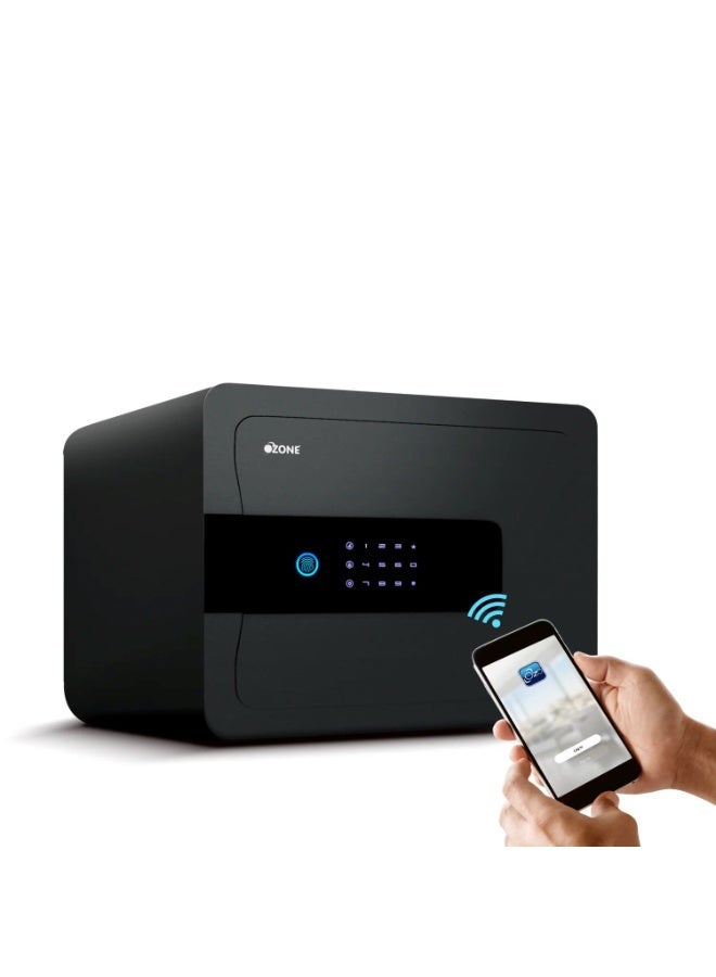 Ozone 30L Wi-Fi Enabled Safe Locker with 4-in-1 Unlocking (Fingerprint, Password, Mobile App, Emergency Key) - Alloy Steel - Image 1