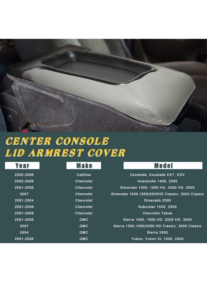 GMC Yukon Center Console Armrest Cover Black 2001-2006 Synthetic Leather Replacement - Image 5