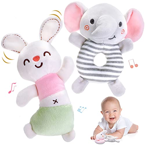 FPVERA Baby Rattles 0-6 Months: Soft Rattle Toys for Newborns, Plush Stuffed Animal Rattle for Infants, Toddlers Boys Girls Shower Gift - Image 1