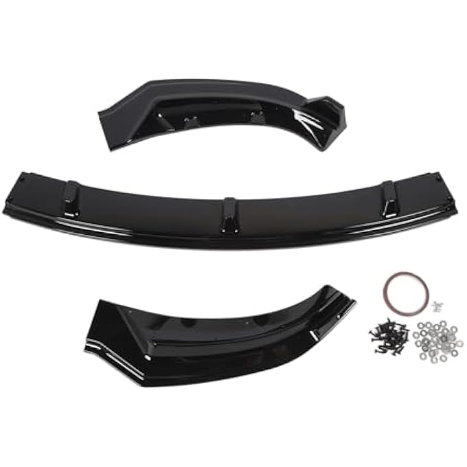 Brilluxa Front Bumper Lip Spoiler, Replacement for Tesla 2017-2023, Reduce Wind, 3PCS (Glossy Black) - Image 1