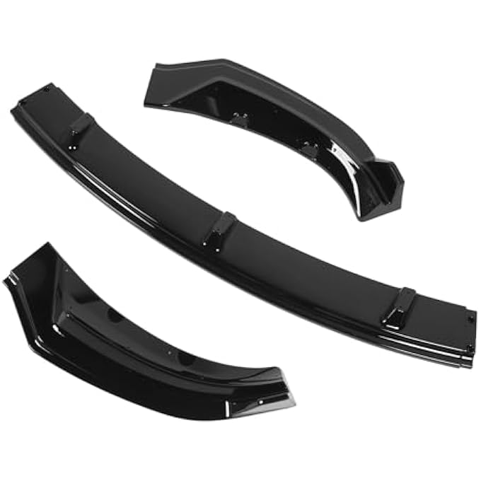 Brilluxa Front Bumper Lip Spoiler, Replacement for Tesla 2017-2023, Reduce Wind, 3PCS (Glossy Black) - Image 2