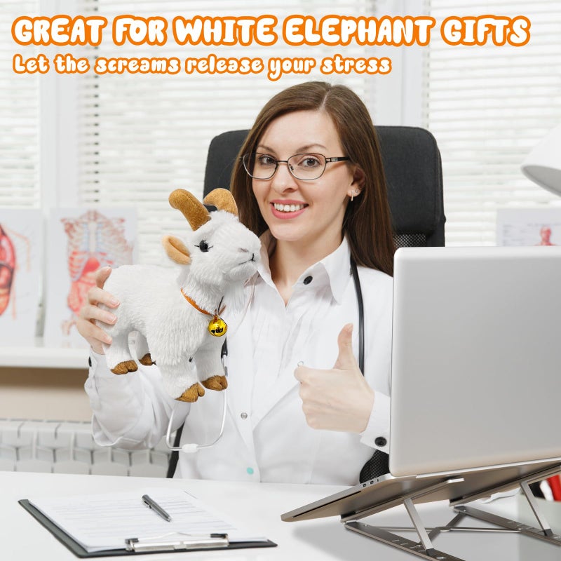 WYZOID Screaming Goat Toy, Screaming Goat Plush Toy, Makes Fun Screaming Goat Sounds, Features Goat Bell, Fun Gifts for Friends and Co-Workers - Image 4