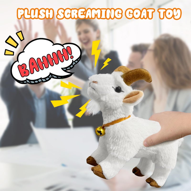 WYZOID Screaming Goat Toy, Screaming Goat Plush Toy, Makes Fun Screaming Goat Sounds, Features Goat Bell, Fun Gifts for Friends and Co-Workers - Image 2