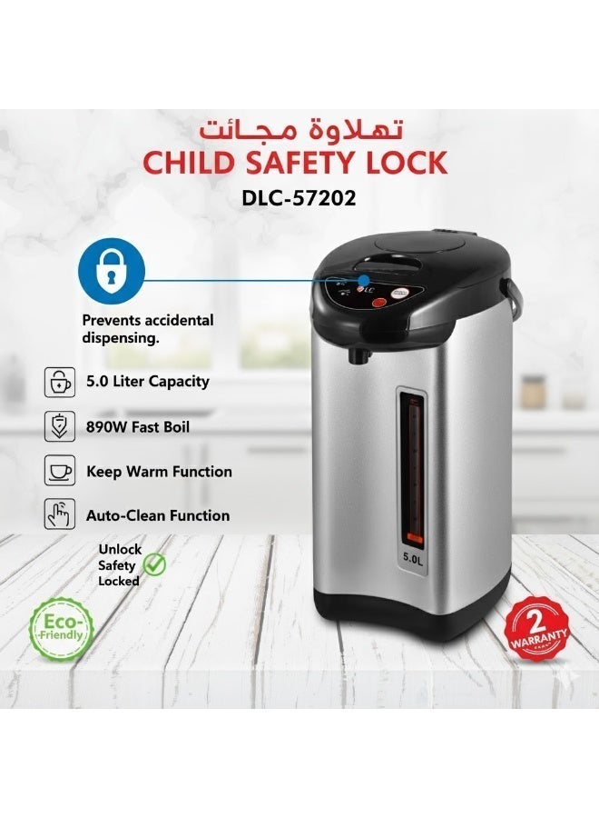 LC Electric Thermo Pot 5L Stainless Steel Hot Water Boiler – 890W, 3-Way Dispense (Air Pressure, Electric Pump, Cup Touch), Re-Boil & Dechlorinate Function, Auto Shut-Off - Image 2