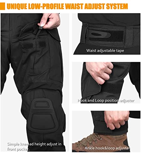 KRYDEX Tactical Men's K3 Combat Pants with Knee Pads (US, Alpha, Small, Regular, Regular, Black) - Image 5