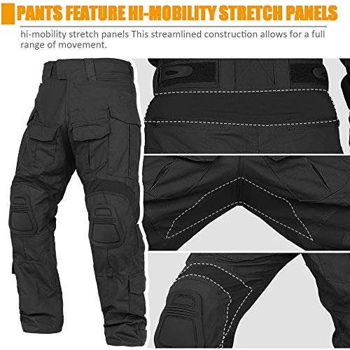KRYDEX Tactical Men's K3 Combat Pants with Knee Pads (US, Alpha, Small, Regular, Regular, Black) - Image 4