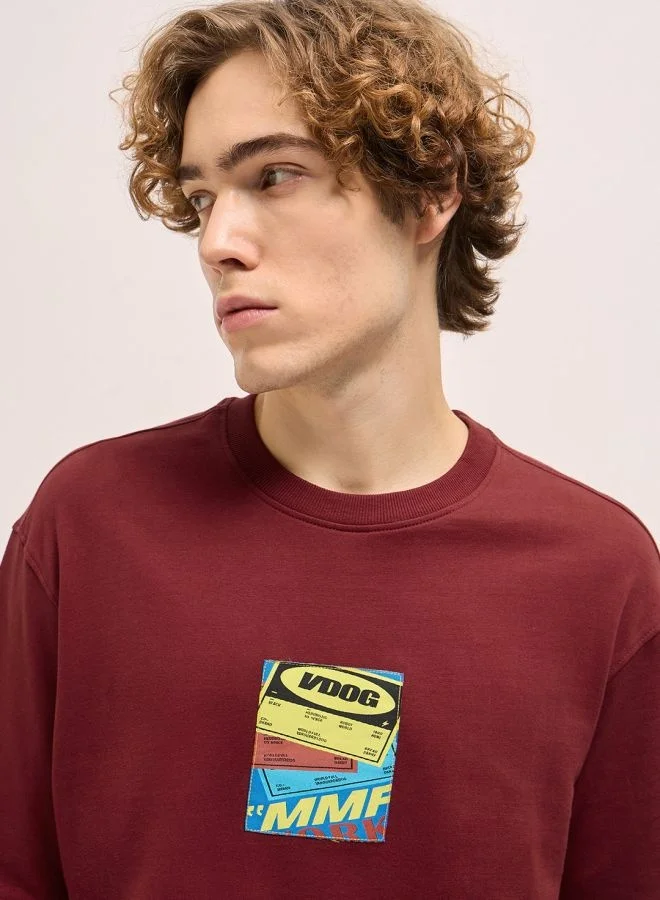 THE BEAR HOUSE Men's Red Oversize Graphic Printed Crew Neck T-shirt Perfect For Casual Wear, Gym, Travel, Or Layering Stylish And Versatile Essential For Every Wardrobe