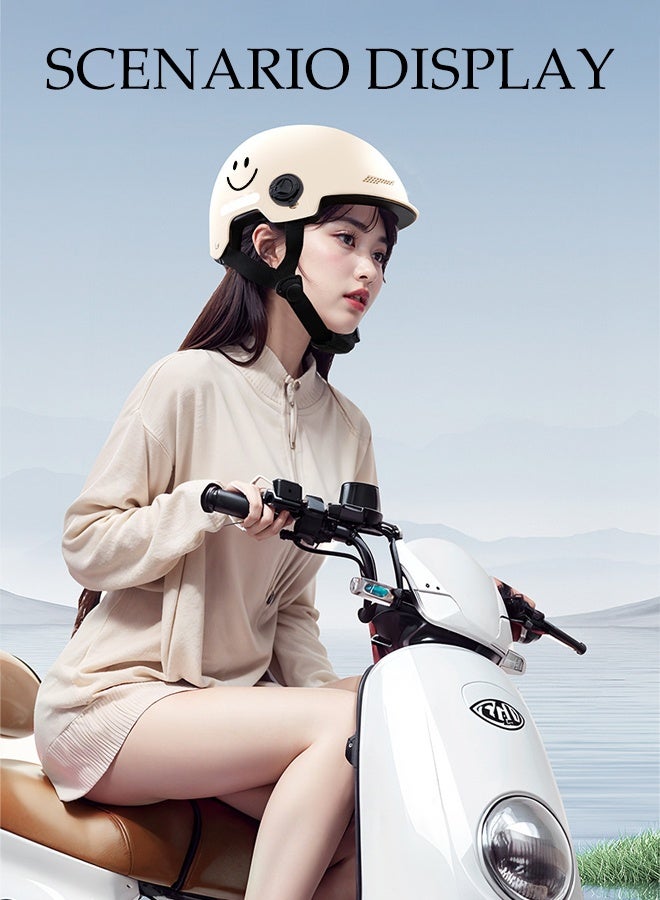 DUNISO Open Face Helmet, Scooter Helmet With Detachable Goggles, Adjustable Head Circumference, Shock And Fall Resistant, Comfortable And Breathable，Suitable For Both Men And Women  - Image 5