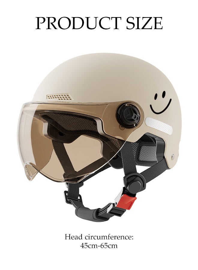 DUNISO Open Face Helmet, Scooter Helmet With Detachable Goggles, Adjustable Head Circumference, Shock And Fall Resistant, Comfortable And Breathable，Suitable For Both Men And Women  - Image 2