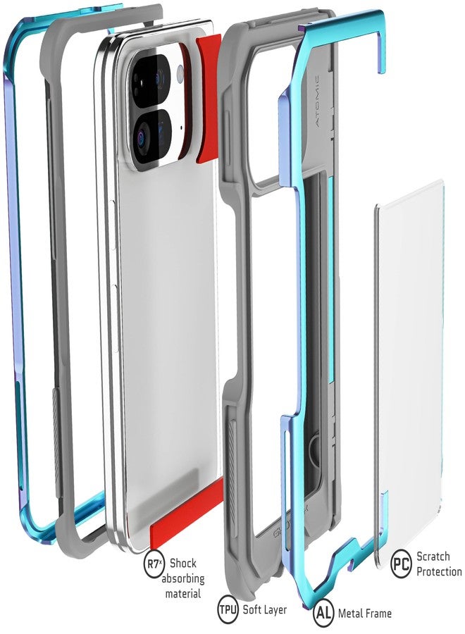 جوستك جراب Ghostek Atomic Slim Pixel 9 Pro Fold مع مسند مدمج وحماية كاملة للمفصلات، غطاء هاتف معدني واقٍ من الدرجة العسكرية مصمم لهاتف Google Pixel 9 Pro Fold (8 بوصة) موديل 2024 (بريزماتيك). - Image 5