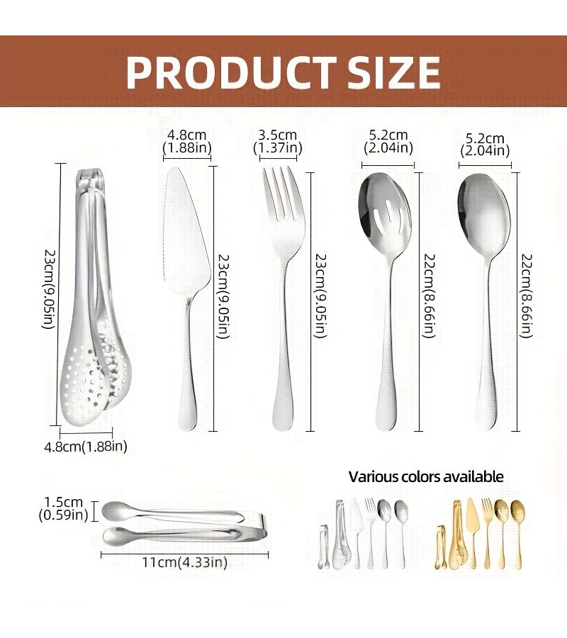 Stainless Steel 6 Piece Utensil Set with Pizza Peel and Soup Ladle - Image 3