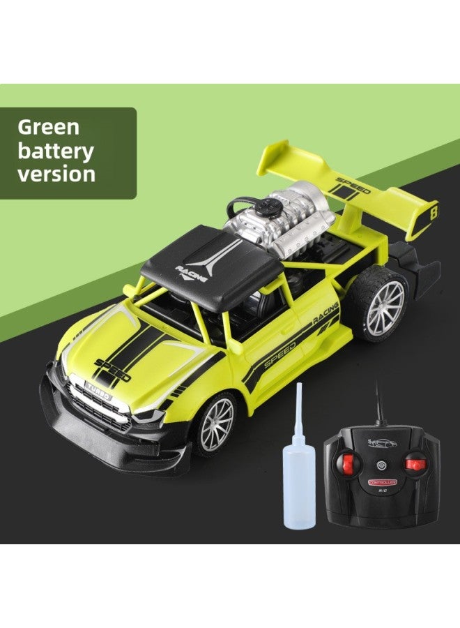 Loquat Hot Sale Remote Control Spray Car With Light Drift Variable Speed Car Charging Racing Children's Toy Car-Color:Green Battery - Image 1