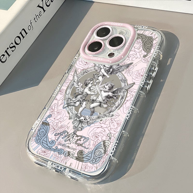 Ins لطيف الملاك مناسبة لشركة أبل 15 جديد Iphone16 حالة الهاتف المحمول 14Promax مرآة 17 مكافحة السقوط 13 - Image 3