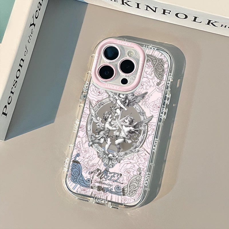 Ins لطيف الملاك مناسبة لشركة أبل 15 جديد Iphone16 حالة الهاتف المحمول 14Promax مرآة 17 مكافحة السقوط 13 - Image 1
