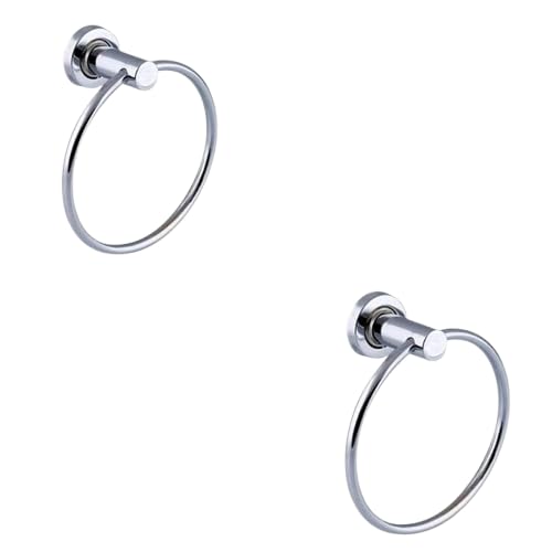 Stainless Steel Chrome Finished Round Napkin Ring/Towel Ring/Napkin Holder/Towel Hanger/Wash Basin (Silver) 2Pcs (7) 
