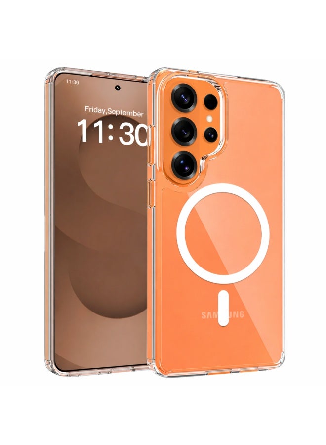 YMak Electronics YMak Case for Samsung Galaxy S26 Ultra,Compatible with MagSafe,Camera Raised Lip with Full Protection, Delayed Yellowing,Shockproof Bumper Phone Cover, Hard PC Back (Clear) - Image 1