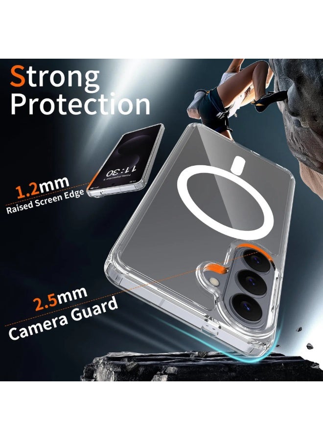 YMak Electronics YMak Case for Samsung Galaxy S26 Ultra,Compatible with MagSafe,Camera Raised Lip with Full Protection, Delayed Yellowing,Shockproof Bumper Phone Cover, Hard PC Back (Clear) - Image 3