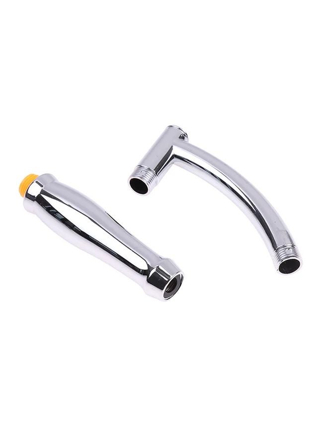 Adjustable Shower Head Extension Arm Kit Chrome 1 Set Angled Bathroom Sprinkle Parts - Image 1