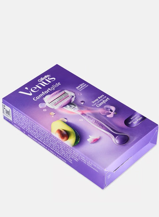 Venus Gillette Venus ComfortGlide Women’s Razor – Avocado Scent - Built-in Soap Bars for Smooth & Comfortable Shave - Image 4