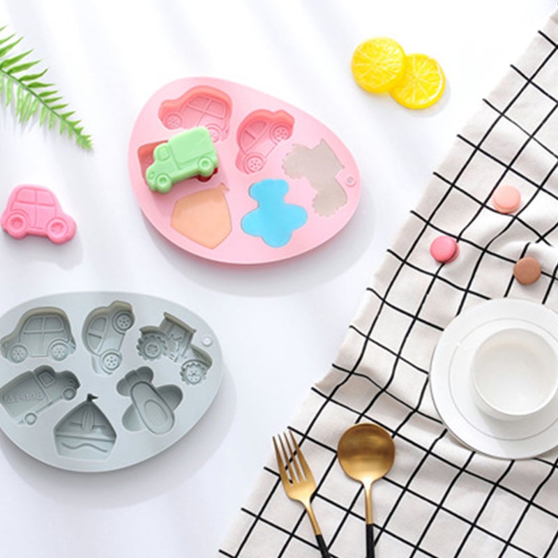 4 pcs Vehicle Theme Candy Chocolate Molds 3D Vehicle Silicone Fondant Mold - Image 3