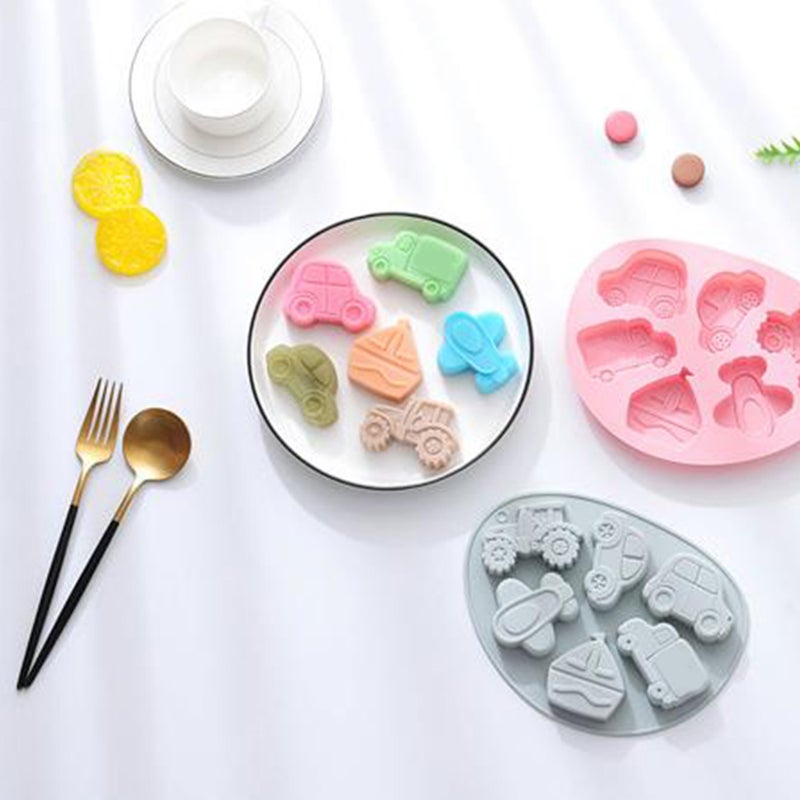 4 pcs Vehicle Theme Candy Chocolate Molds 3D Vehicle Silicone Fondant Mold - Image 4