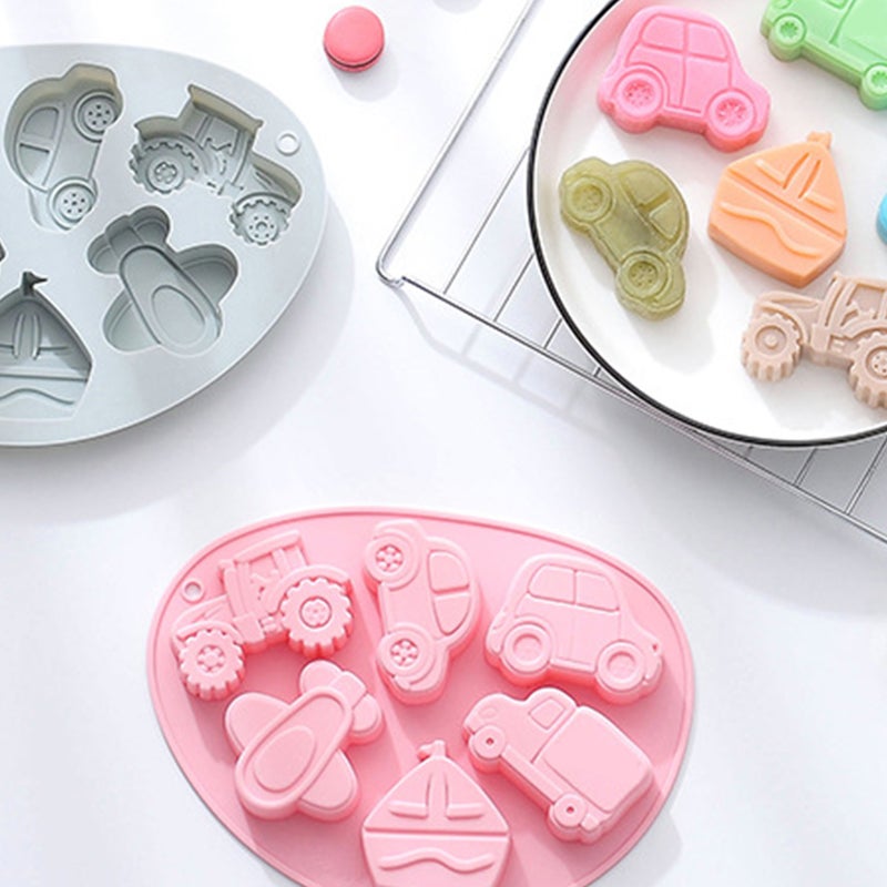 4 pcs Vehicle Theme Candy Chocolate Molds 3D Vehicle Silicone Fondant Mold - Image 2