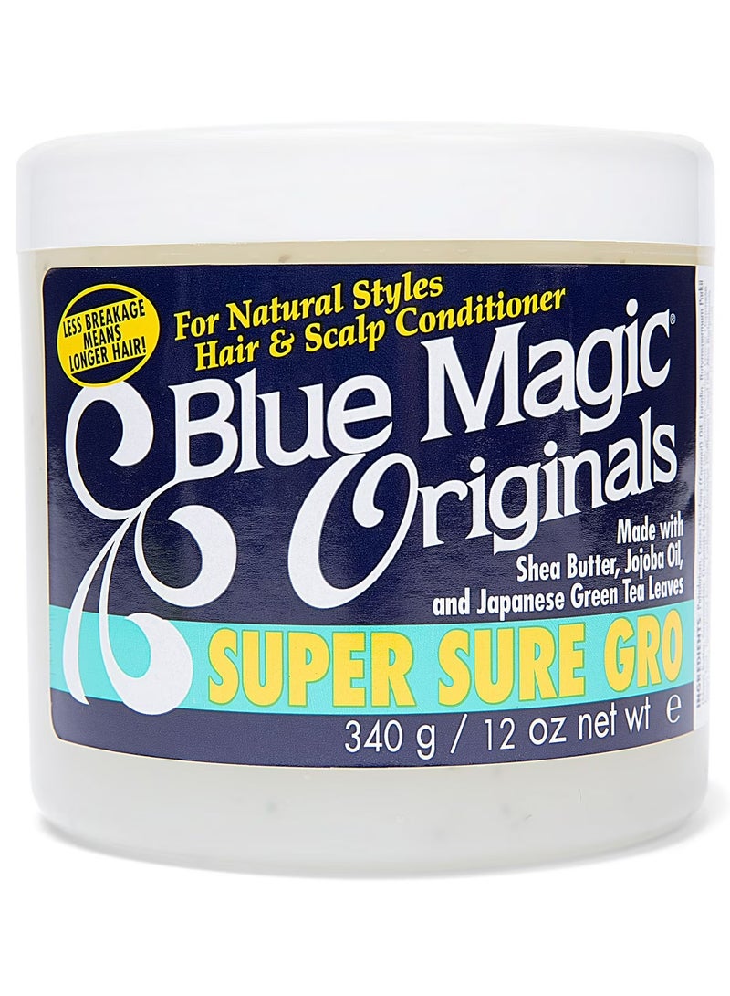 Blue Magic Originals Super Sure Gro, 12 oz., Split Ends, All Hair Types, Moisturizing - Image 1
