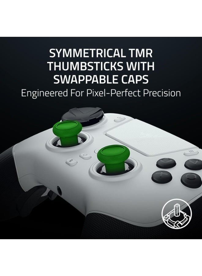 RAZER Raiju V3 Pro Wireless Esports Controller for PlayStation 5 & PC: 4 Removable Mouse Click Back Buttons & 2 Claw Grip Bumpers, Symmetrical TMR Thumbsticks, Razer Pro HyperTriggers - White - Image 3
