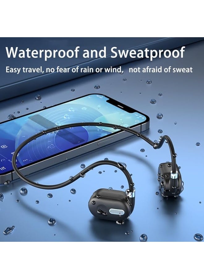 Open-back earbuds, air conduction headphones, Bluetooth 5.3, touch-sensitive wireless headphones, 10 hours of playback time, sweat-resistant sports headphones, suitable for running, cycling and working out (black). - Image 5