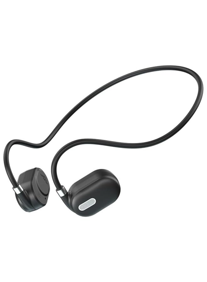 Open-back earbuds, air conduction headphones, Bluetooth 5.3, touch-sensitive wireless headphones, 10 hours of playback time, sweat-resistant sports headphones, suitable for running, cycling and working out (black). - Image 1