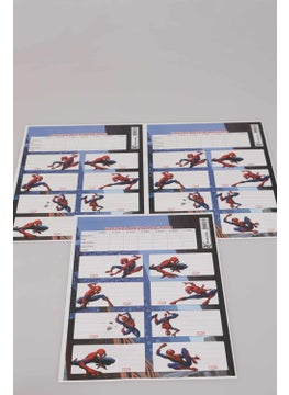 Disney LICENSED SPIDERMAN 24-PACK SCHOOL LABEL *WITH COURSE SCHEDULE*  - Image 1