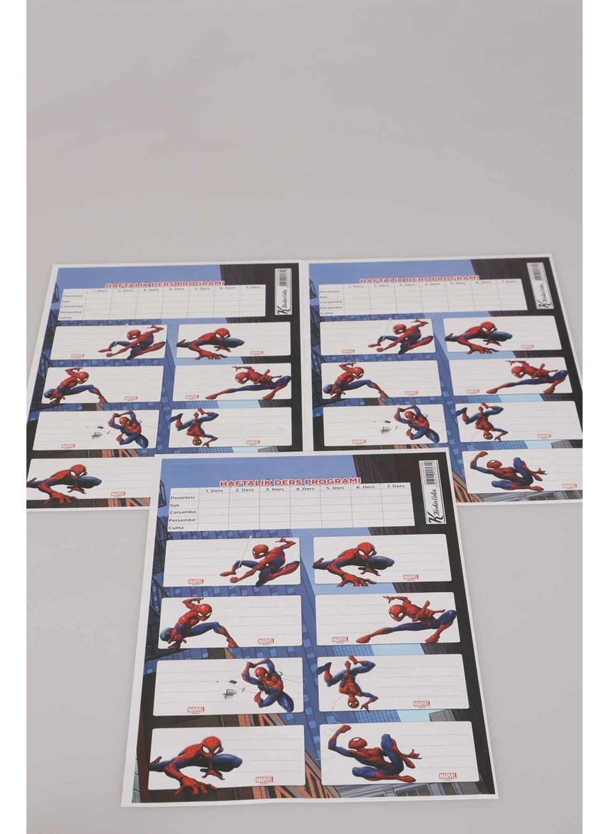 Disney - LICENSED SPIDERMAN 24-PACK SCHOOL LABEL *WITH COURSE SCHEDULE* - Image 1