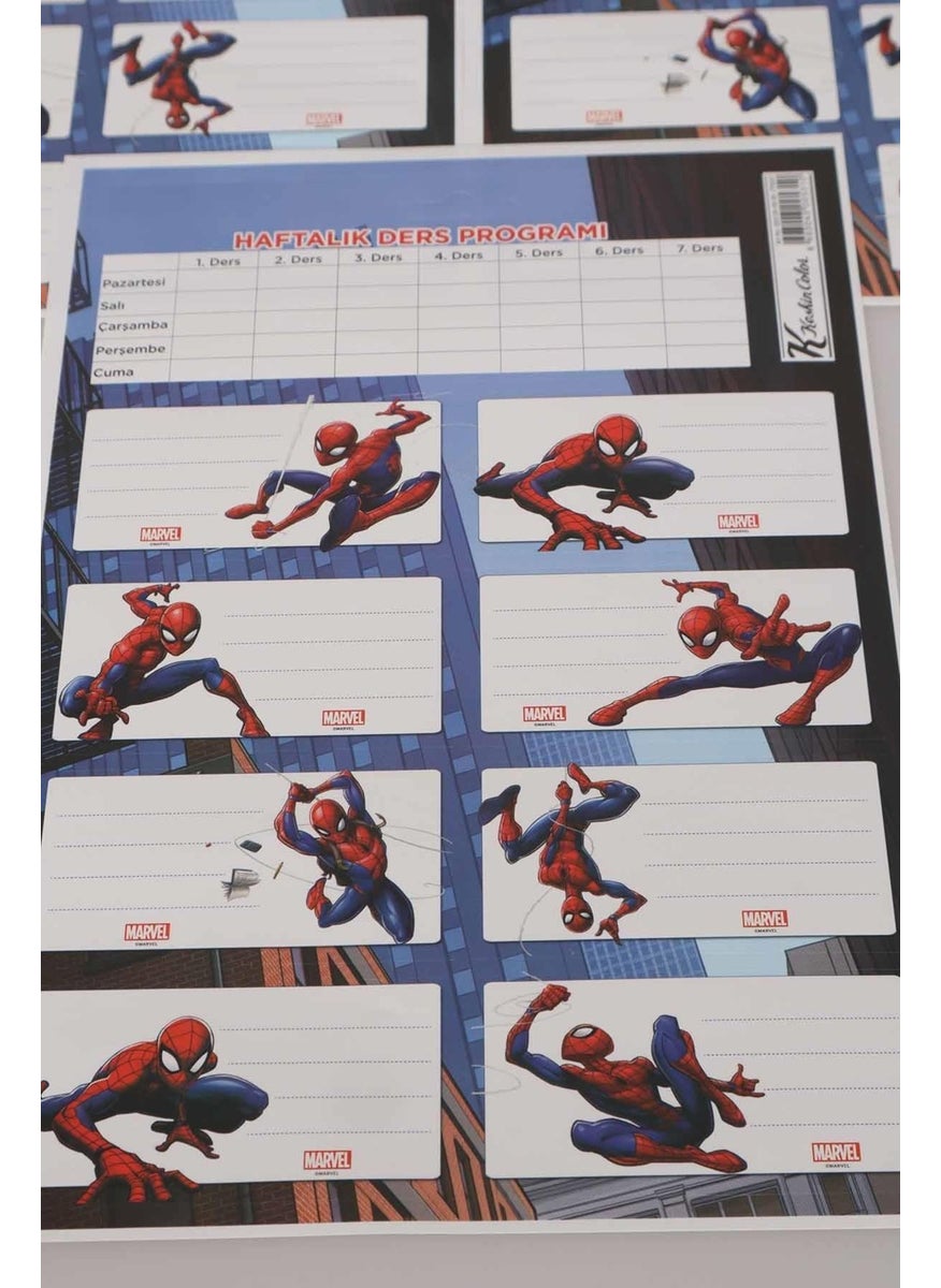 Disney - LICENSED SPIDERMAN 24-PACK SCHOOL LABEL *WITH COURSE SCHEDULE* - Image 1