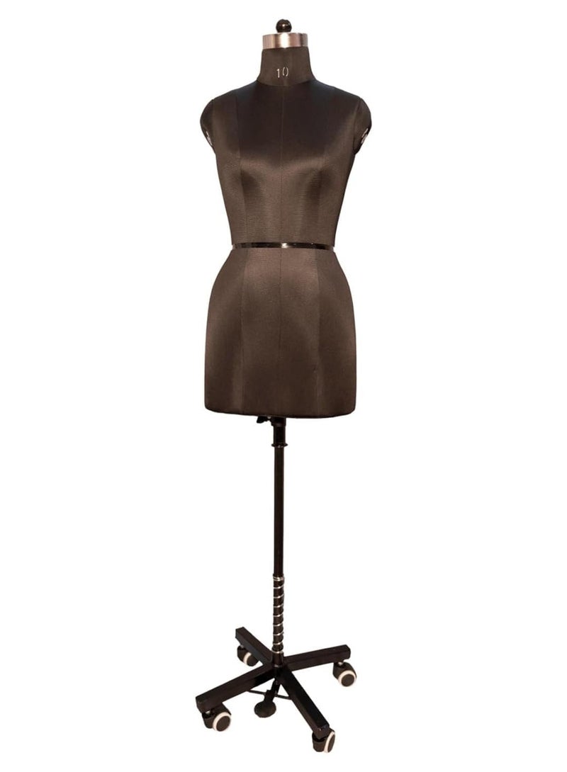 Risello Female Dress Form Wheel Base Mannequin Display Dummy Mannequin Dummy Model Stand Hanger Dress Kurti Display Stand (Black) (Size 36 NO -10) - Image 1