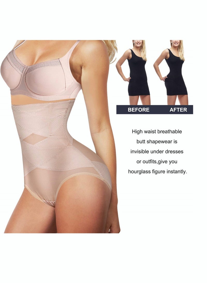 RIOXS Women's Shapewear, High Waisted Tummy Control Shorts Body Shaper for Ladies, Breathable Seamless Sculpting Shaper Shapewear for Everyday Wear, Beige - Image 4