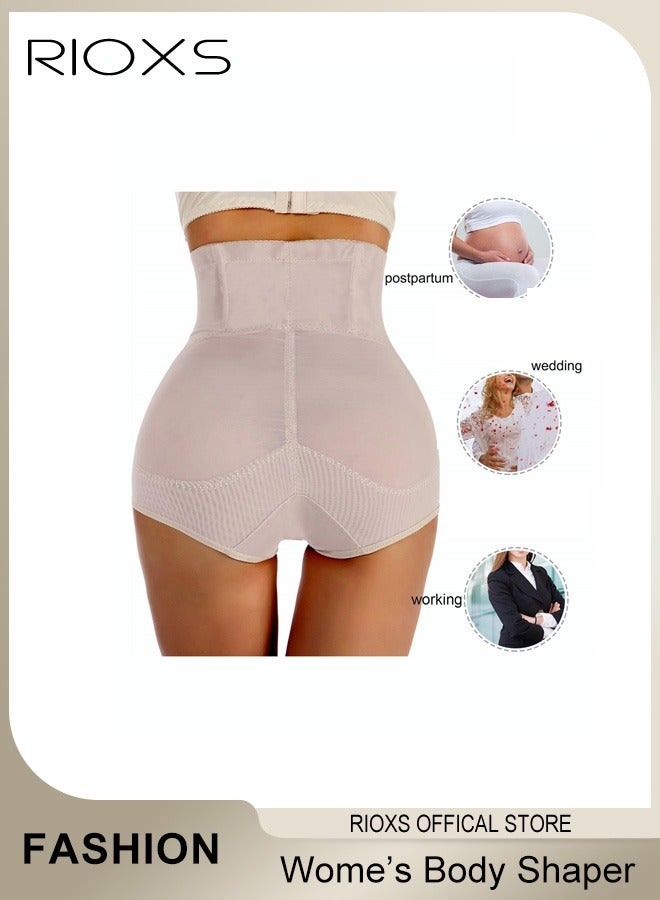 RIOXS Women's Shapewear, High Waisted Tummy Control Shorts Body Shaper for Ladies, Breathable Seamless Sculpting Shaper Shapewear for Everyday Wear, Beige - Image 2