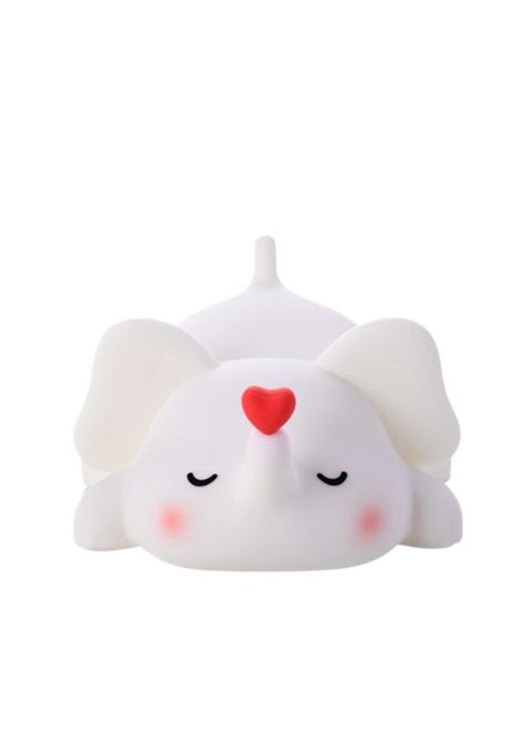 Elephant Shape Silicone Night Light, Luminous and Soft, Cute and Safe Design for Kids, Built-in 1200mAh Battery Lasts up to 10 Hours, Fast Charging via Type-C Port, Easy to Carry and Perfect for Bedside Tables or Offices, Perfect Gift for Birthdays or Newborns