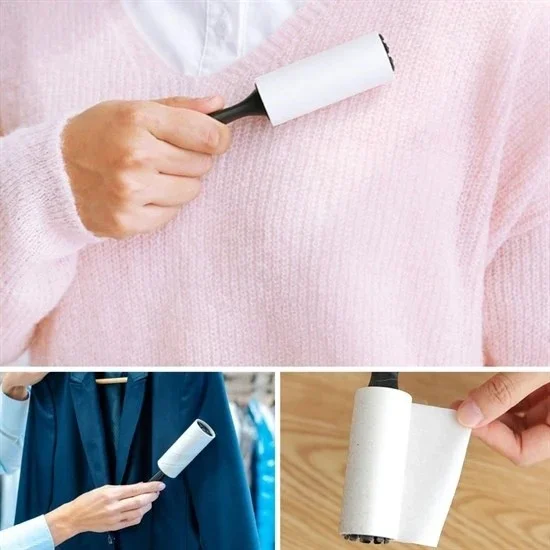 Bizimevde 1 PIECE HANDLE GIFT 24 Pieces 60 Sheets Feather Collection Roller Cat Dog Hair Wool Collecting Tape