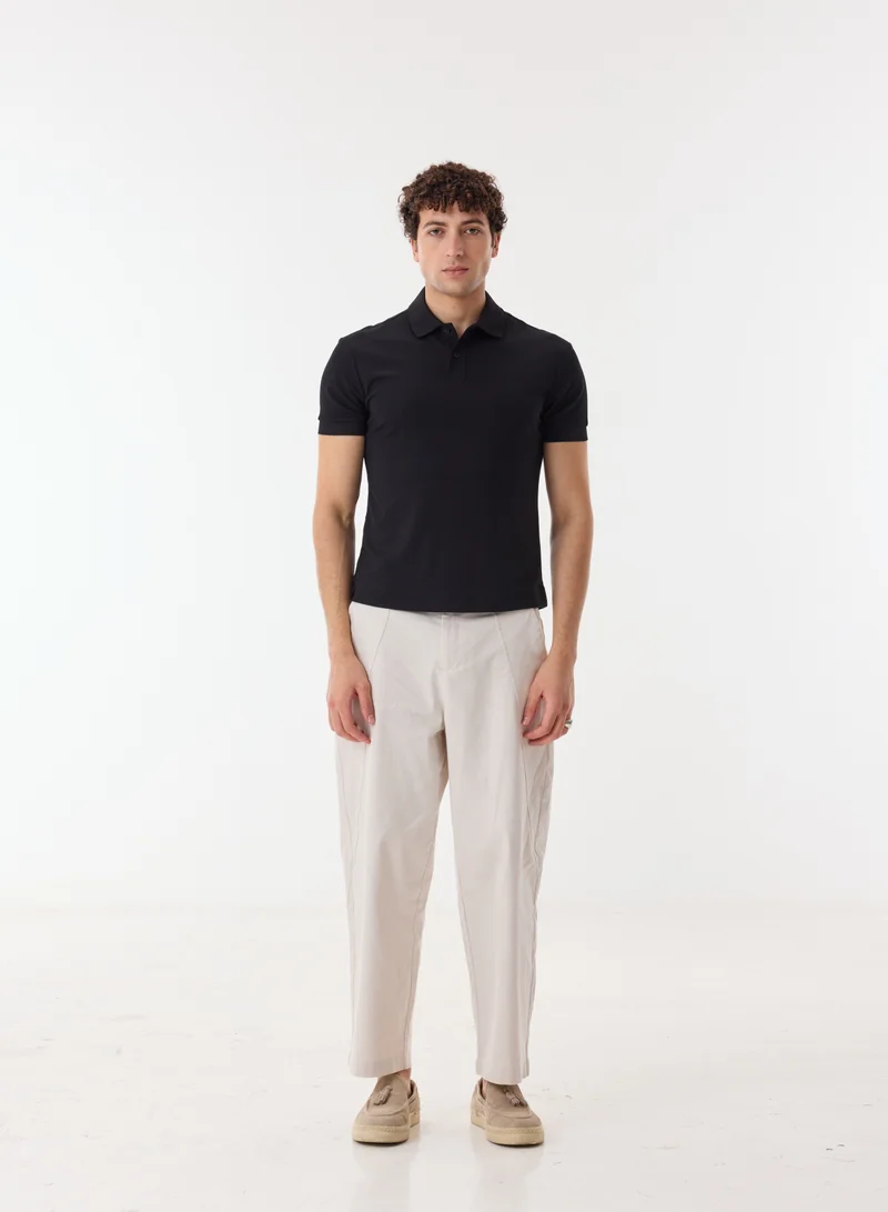 أشيتا فرنانديز Alistair Men’s Black Poly Cotton T-Shirt – Body-Fitted Half Sleeve Slip-On Lightweight Evening Wear