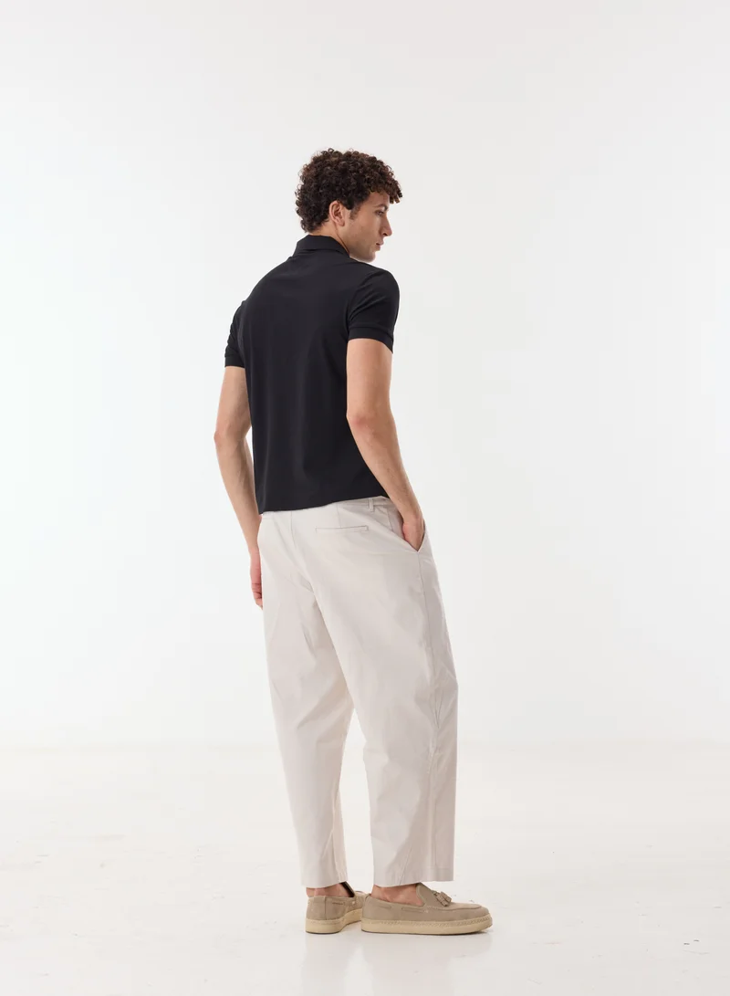 Ashita Fernandes  Alistair Men’s Black Poly Cotton T-Shirt – Body-Fitted Half Sleeve Slip-On Lightweight Evening Wear for Men | Best Price UAE