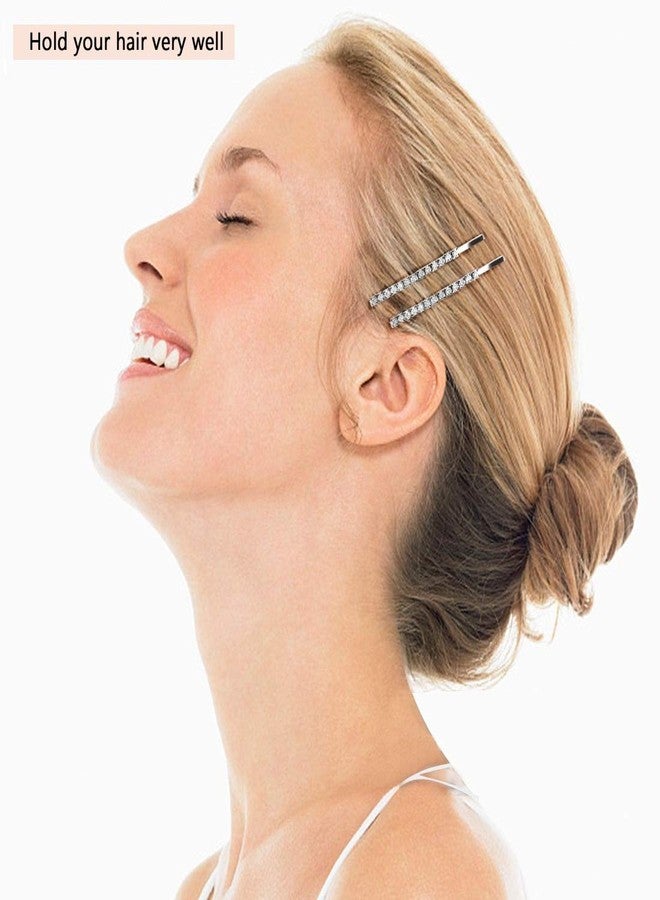 Amariver 24 Pcs Rhinestone Hair Accessories: Sparkly Crystal Bobby Pins, Shiny Hair Clips for Women and Girls (Silver) - Image 4