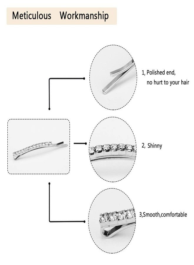 Amariver 24 Pcs Rhinestone Hair Accessories: Sparkly Crystal Bobby Pins, Shiny Hair Clips for Women and Girls (Silver) - Image 5