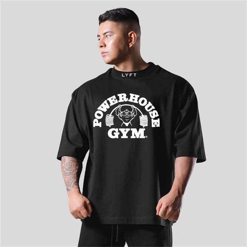 Lyft Power House Joint Selling Plus Size Cotton Short Sleeve T-Shirt Men'S Half Sleeve Shoulder Top - Image 1