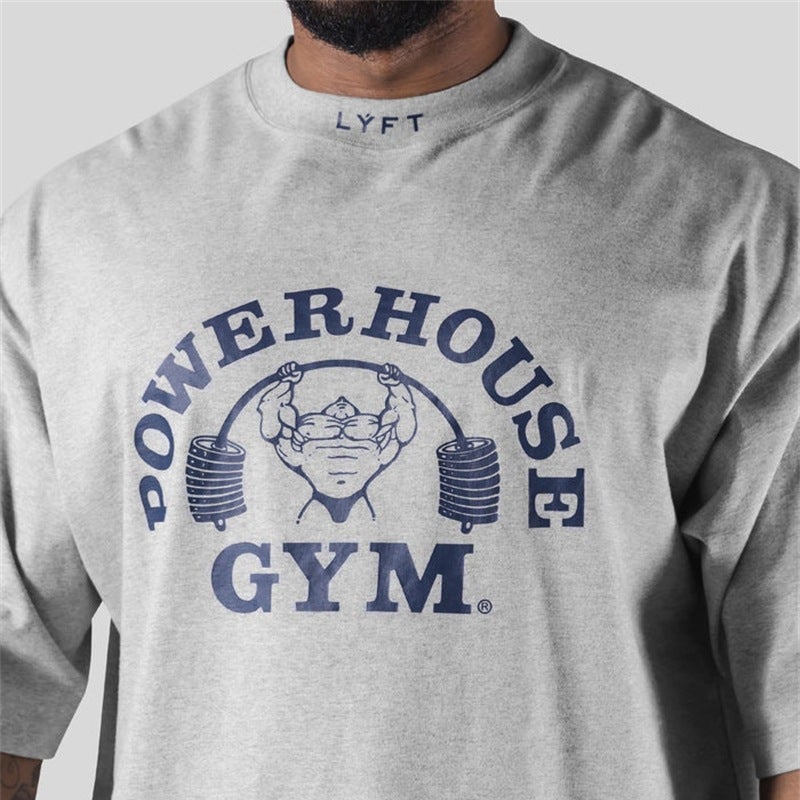 Lyft Power House Joint Selling Plus Size Cotton Short Sleeve T-Shirt Men'S Half Sleeve Shoulder Top - Image 4
